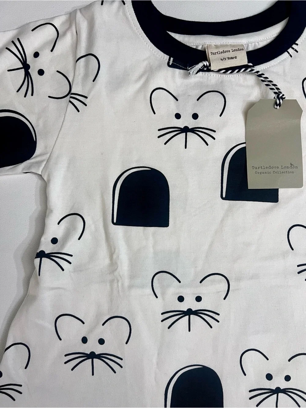 Turtledove London Organic Cotton Mouse Print Dress Girls 4-5 Years NWT